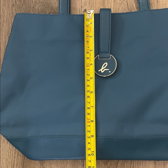 Agnes B Voyage Tote Bag Turquoise Blue Nylon Leather Bag Agnès B. France - Picture 9 of 11